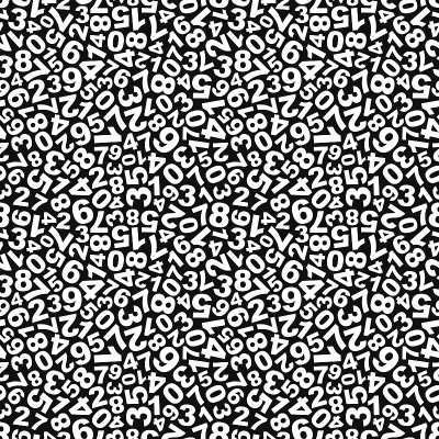 白色数字在黑色背景上以无缝模式显示