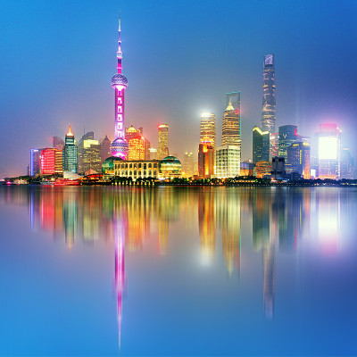 中国上海的天际线。