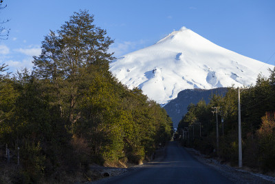 火山在冬天。