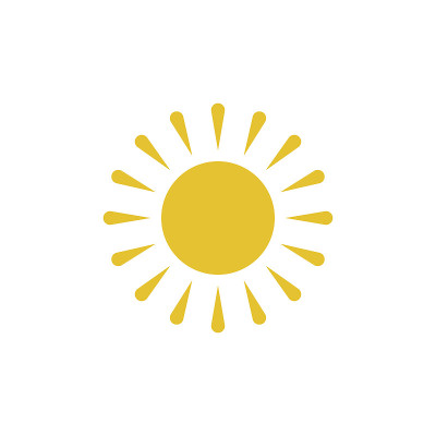 Flat sun icon.