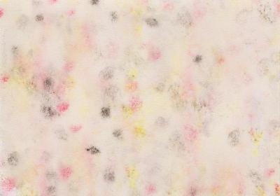 用聚酯滚筒画的黑、红、黄三色的水彩画