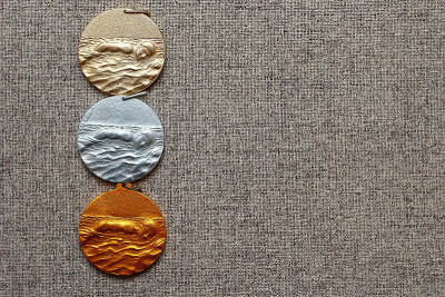 Gold, silver and bronze medals