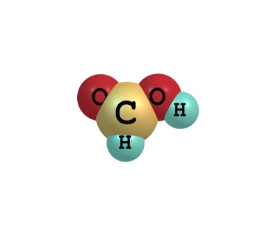 甲酸分子孤立于白色上