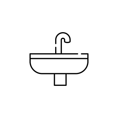 水槽图标。移动概念和web应用插图的构建元素。细线图标用于网站设计和开发，应用程序开发