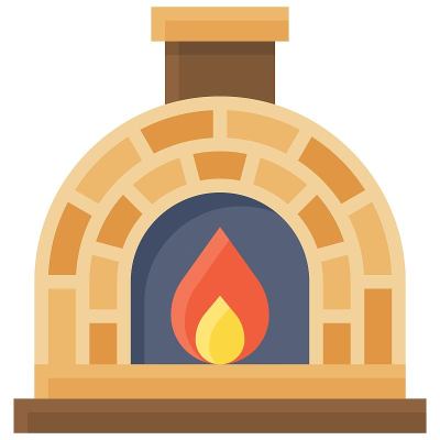 砖石烤箱图标，面包房和烘焙相关的矢量
