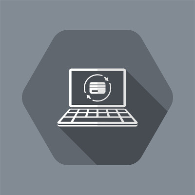信用卡全web服务-矢量平面图标