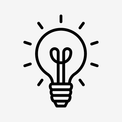 灯泡图标。灯泡图标。想法轮廓图标。思想的象征。矢量图