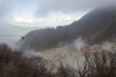 日本富士火山的大浪谷