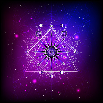 矢量插图的神圣的几何符号在抽象的背景。