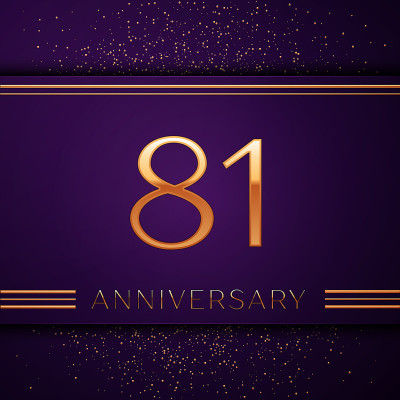 Realistic Eighty one Years Anniversary Celebration