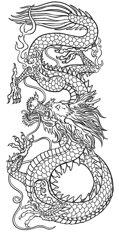 传统的东亚龙。纹