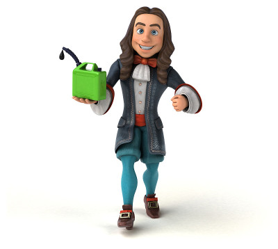 3D插图的卡通人在历史巴洛克服装