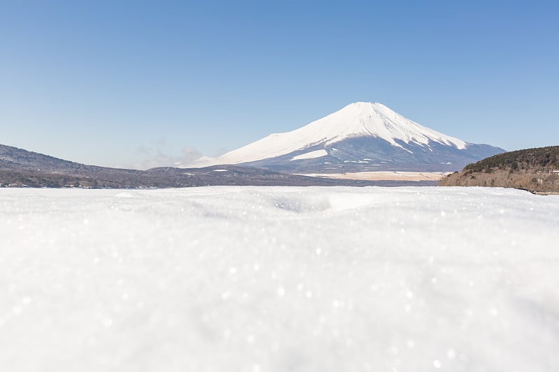 冬季富士山山中湖