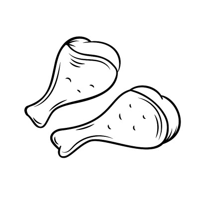 手绘鸡腿图标。
