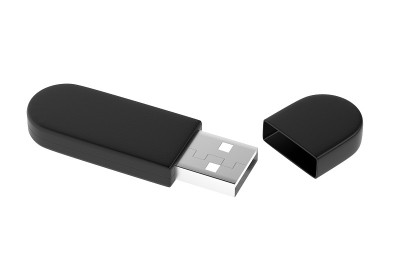 USB闪存驱动器。孤立的3d渲染图