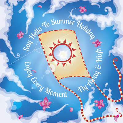 夏日天空中的风筝