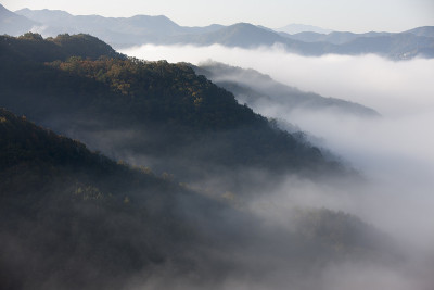 雾，山