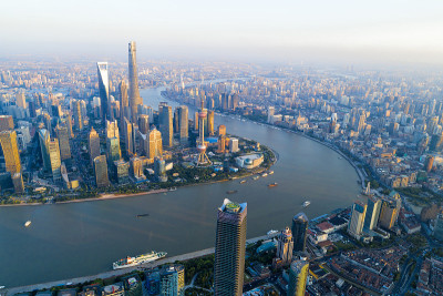 上海天际线鸟瞰图