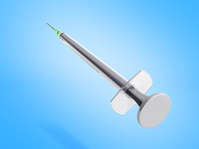 一次性注射器3d渲染孤立的白色背景