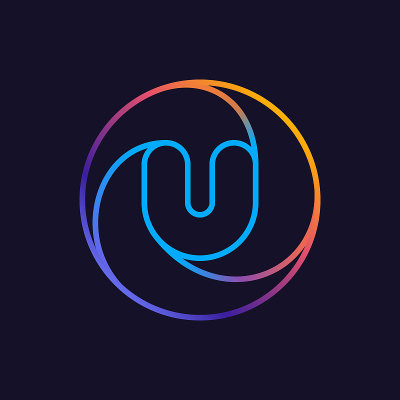 U字母一行彩色标志。