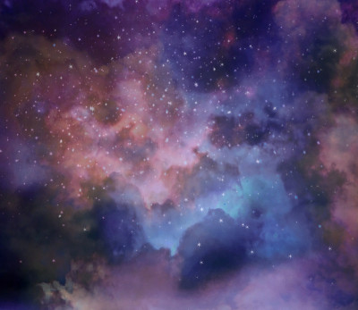 有星星和星云的夜空