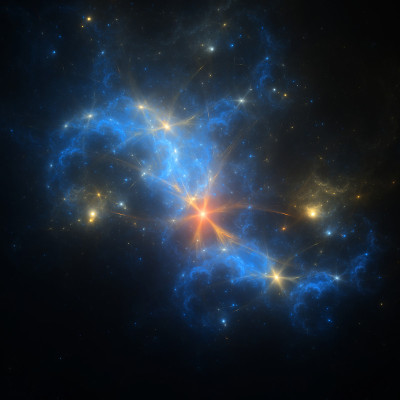 抽象的分形图看起来像星系