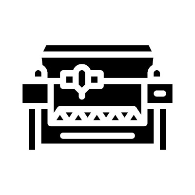 激光雕刻和切割机字形图标矢量插图
