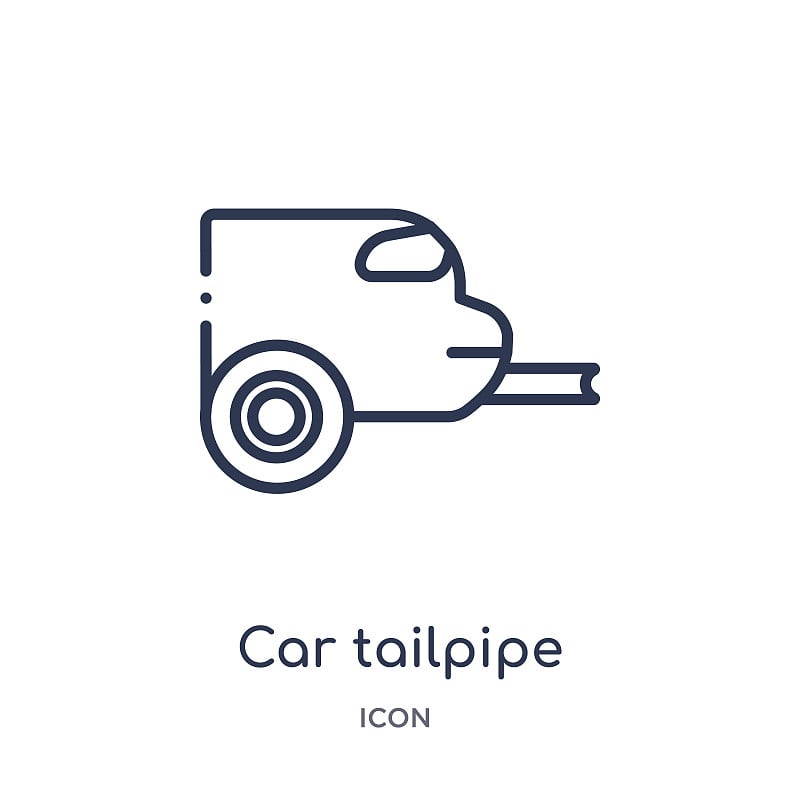 Linear car tailpipe icon from Car parts outline co