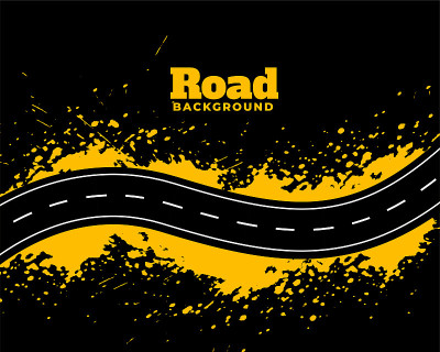 黄色飞溅的抽象道路路径