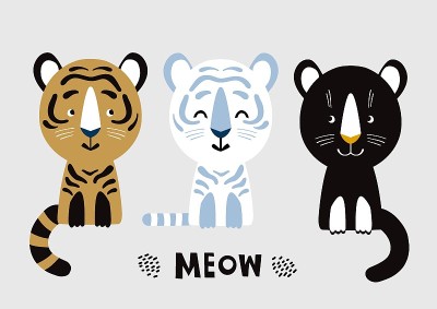 可爱的野猫。卡通矢量图