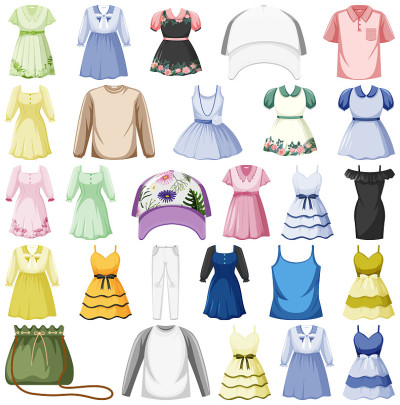 Set of fashion outfits