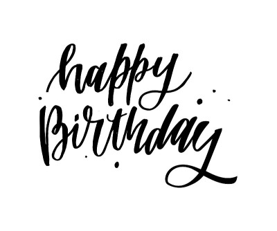 Happy birthday hand drawn vector lettering design 