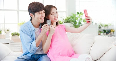 情侣视频聊天与智能手机