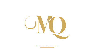 MQ或QM字母抽象图标标识向量