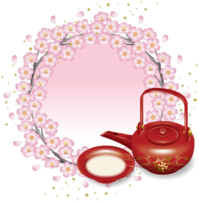 樱花节插图。火焰。