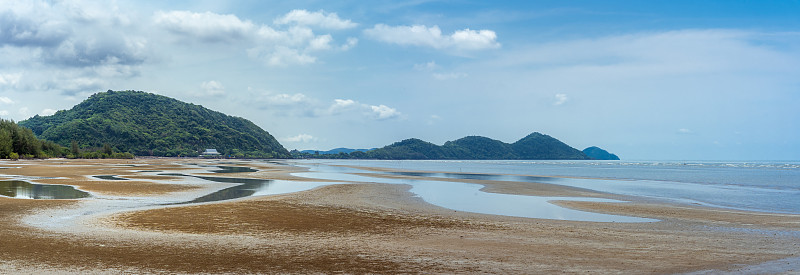 泰国昌塔布里班克拉海的全景，海滩和大海