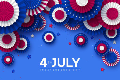 7月4日，美国独立日的横幅。