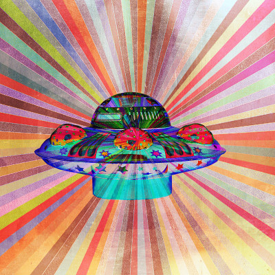 明亮的色彩抽象UFO