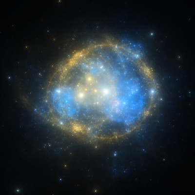 抽象的分形图看起来像星系