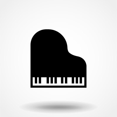 Piano Icon Isolated on White Background