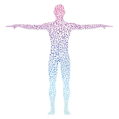 人类。人的结构分子。医学、科学和技术。科学