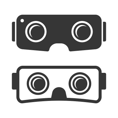 VR耳机图标设置为白色背景。向量