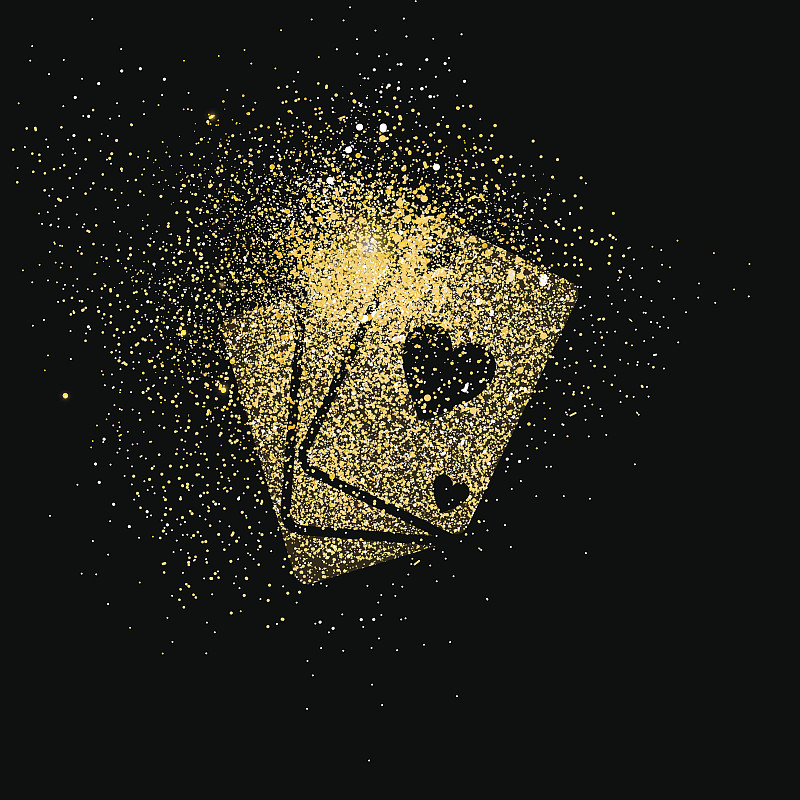 扑克牌金闪光艺术概念插图