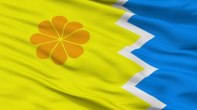 维纳德尔马市旗，智利，特写视图