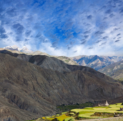 Saldang村Dolpo，尼泊尔喜马拉雅