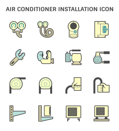 空调安装工具图标集设计