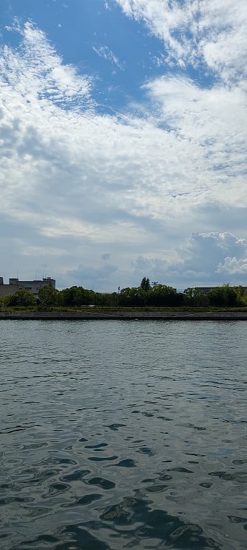 夏天的天空和河流。