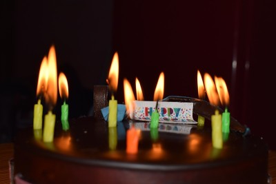 生日蛋糕和蜡烛