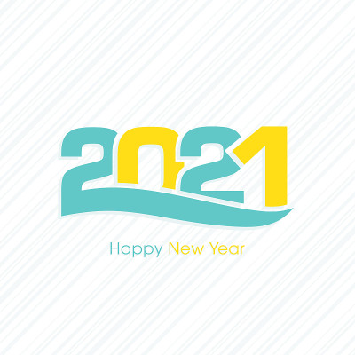 2021年新年快乐文本设计向量。