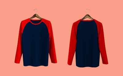 长袖raglan t恤模型